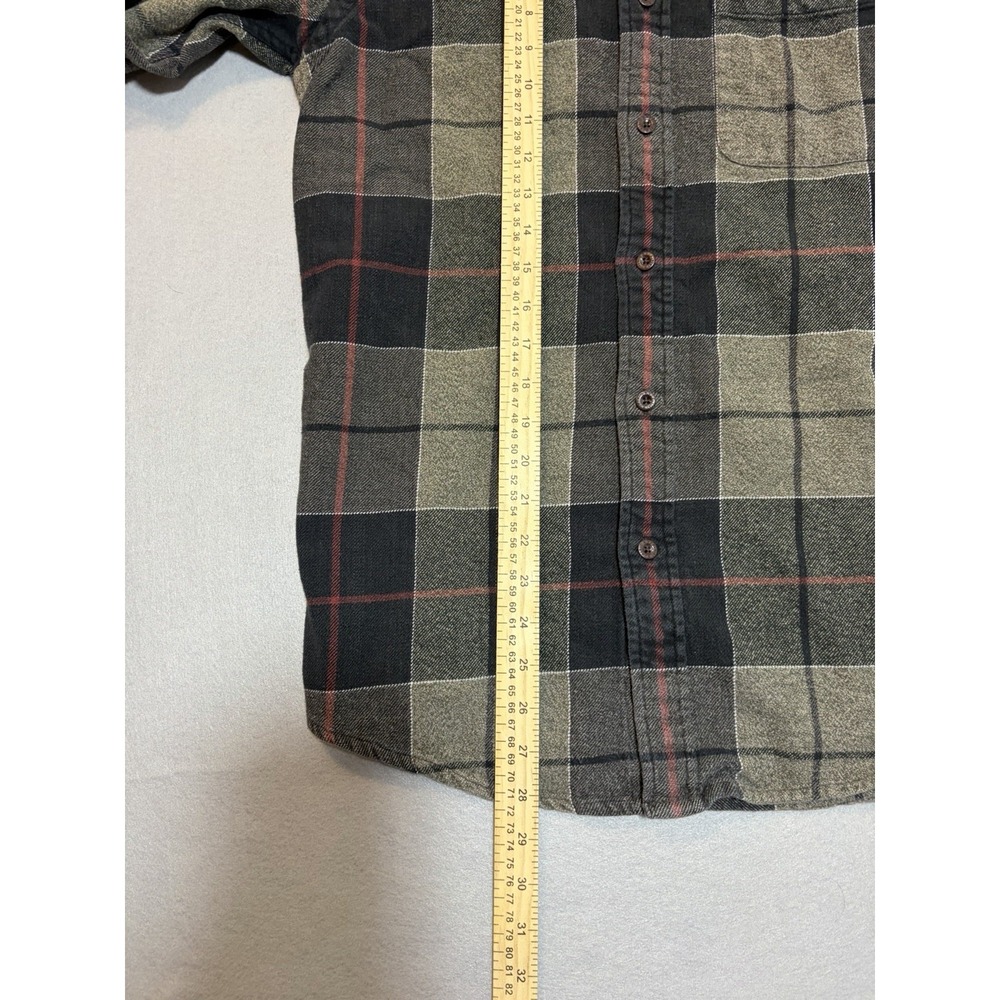 Orvis Plaid Flannel Button Down Heavyweight 100% Cotton Outdoors Workwear - Picture 3 of 8